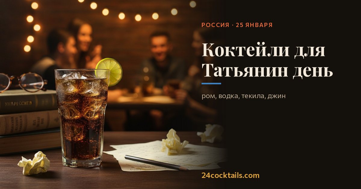 Топ-10 коктейлей для Татьяниного дня