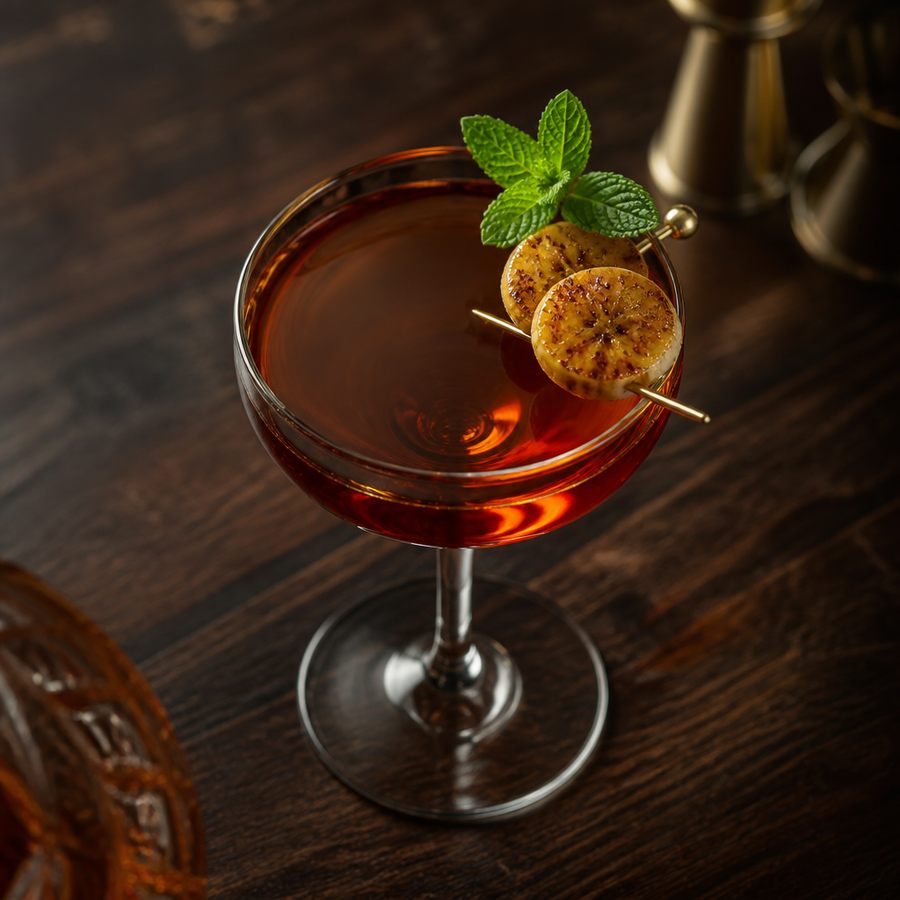 Bananas Foster Manhattan สูตรค็อกเทล