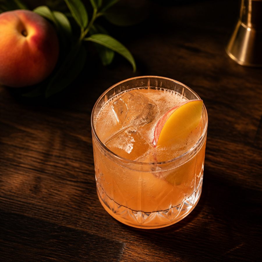 Bellini Peach Spritz cocktail opskrift
