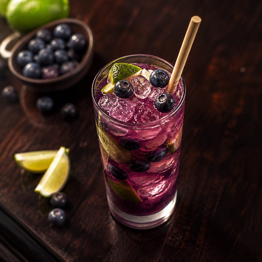 Blueberry Caipirinha สูตรค็อกเทล