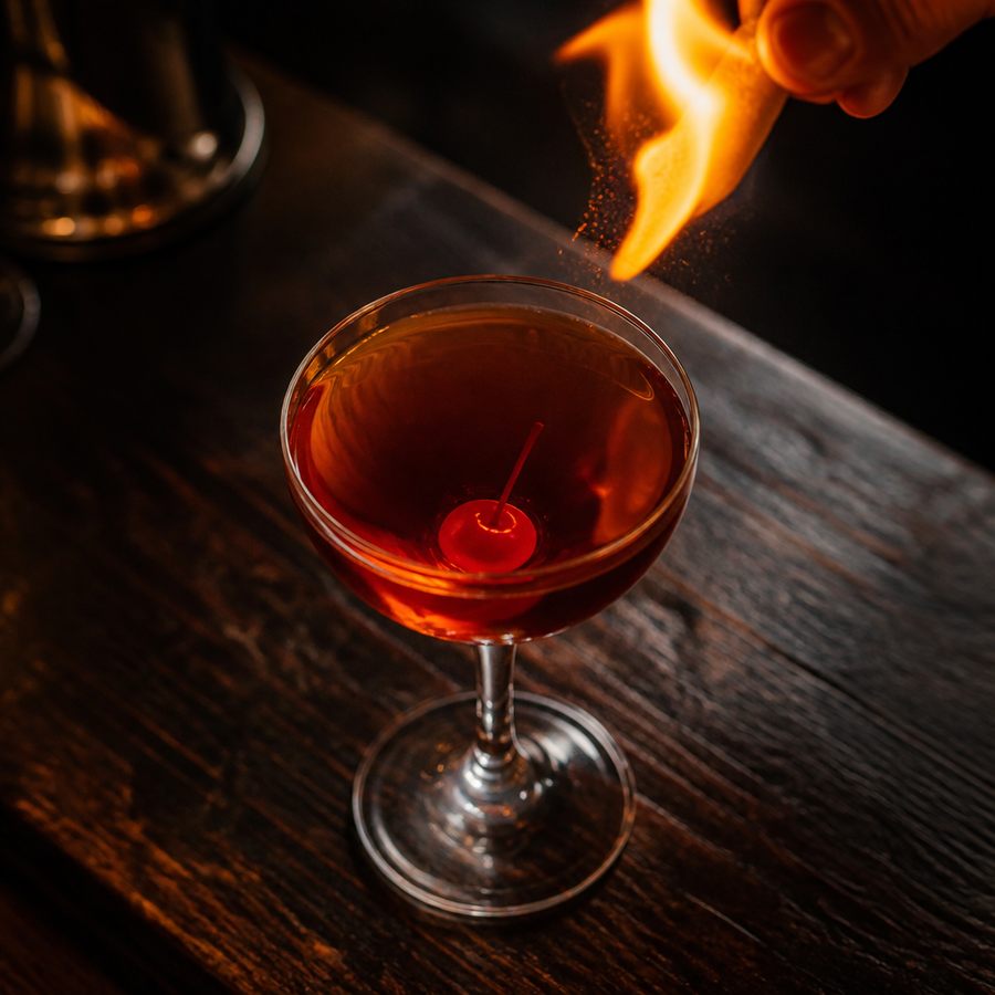Burnt Manhattan resep koktail