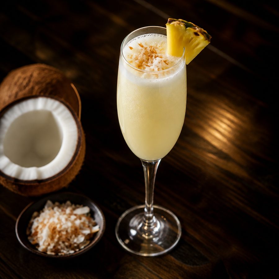Champagne Piña Colada สูตรค็อกเทล