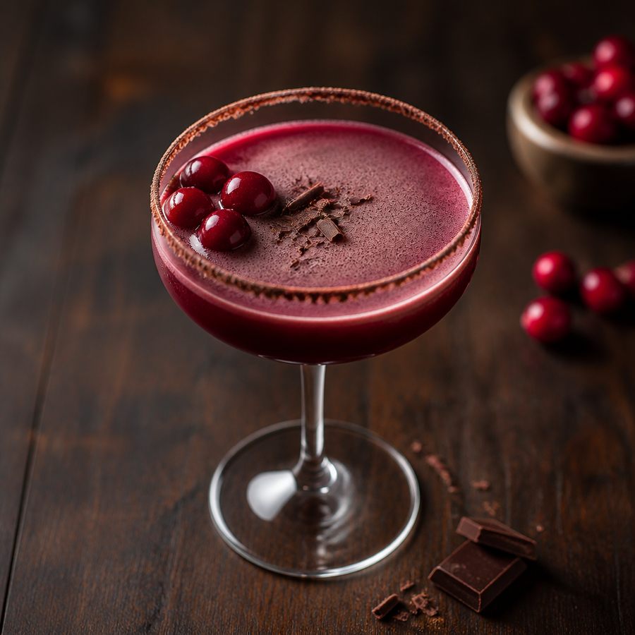 Chocolate & Cranberry Cocktail สูตรค็อกเทล
