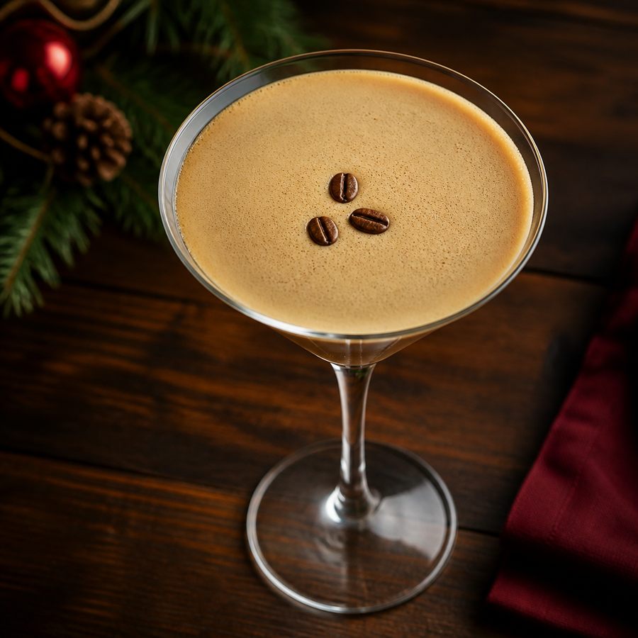 Recept na koktejl Vánoční Flat White Martini