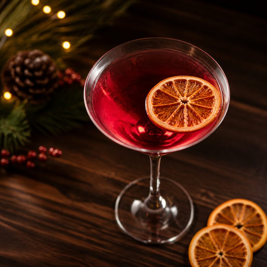 Kalėdų Martini kokteilio receptas
