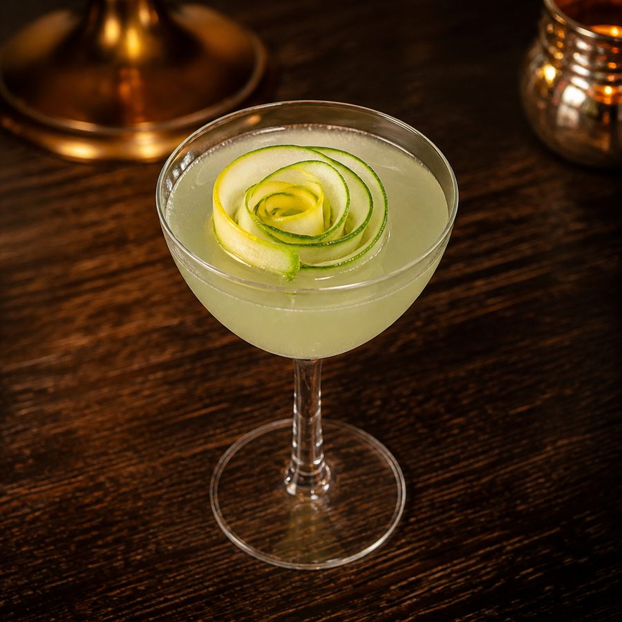 Cucumber and Elderflower Gin Martini recept za koktajl