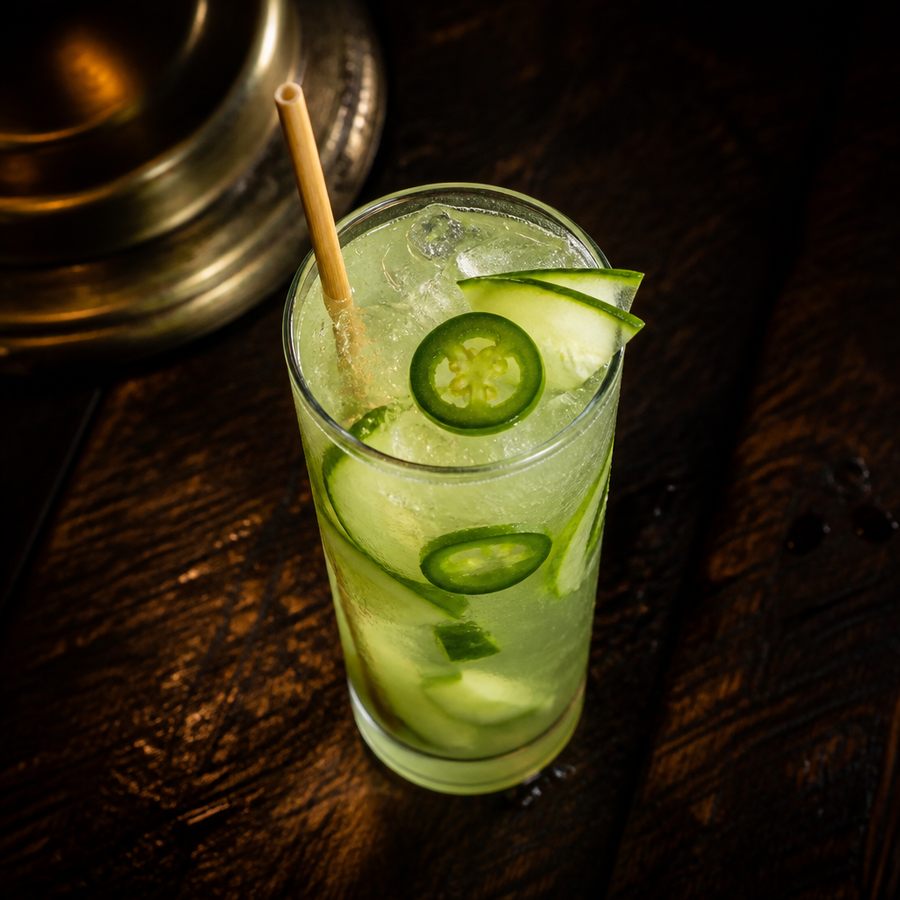 receta del cóctel Cucumber Jalapeño Caipirinha