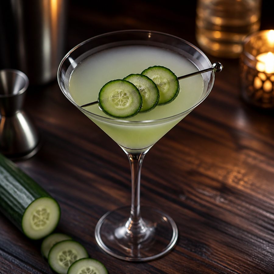 Cucumber Sake-Tini cocktail opskrift