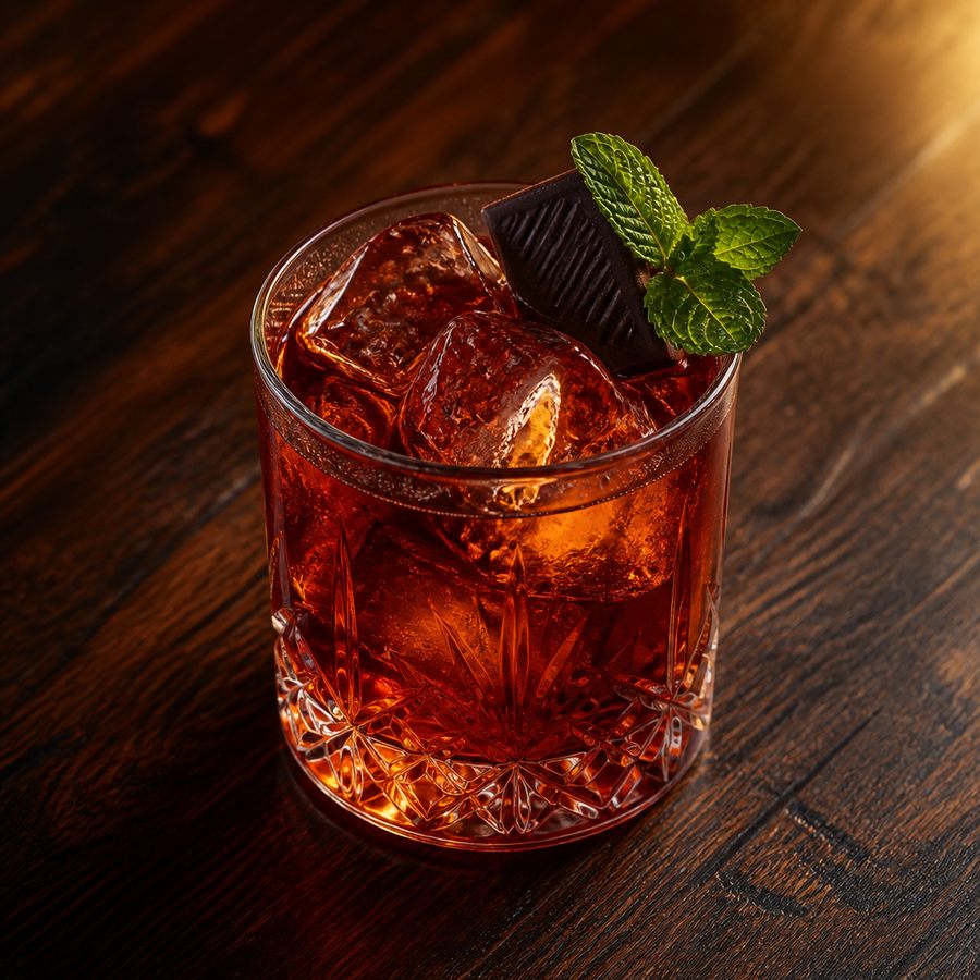 Dale's Peppermint Chocolate Negroni rețetă de cocktail