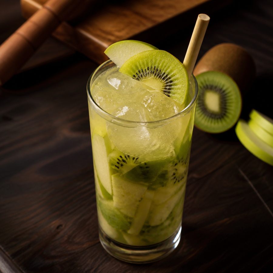 receita do coquetel Caipirinha de Kiwi e Maçã