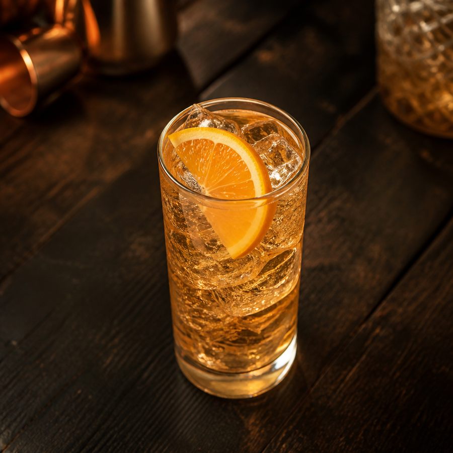 receta del cóctel Frisky Whiskey Highball