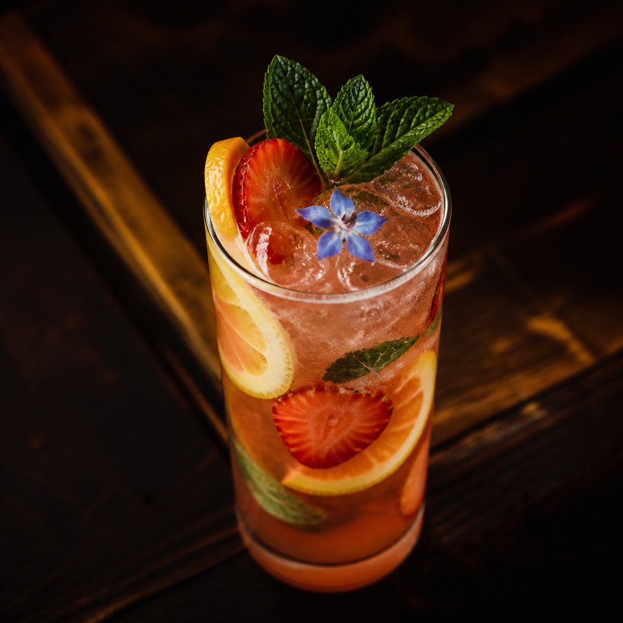 Improved Difford's Fruit Cup No.1 (มีจินและคล้าย Pimm's Cup) สูตรค็อกเทล