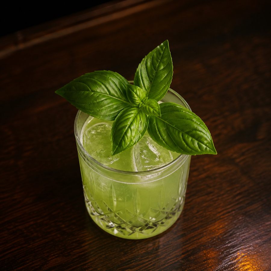 receta del cóctel Kaven's Gin Basil Smash