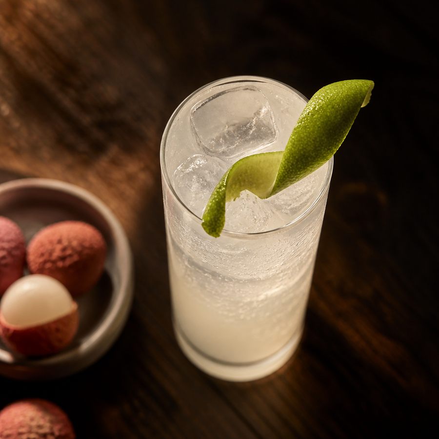 Lychee Rickey kokteilio receptas