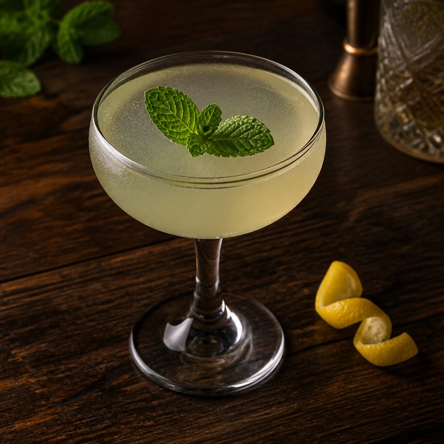 receta del cóctel Minty White Lady