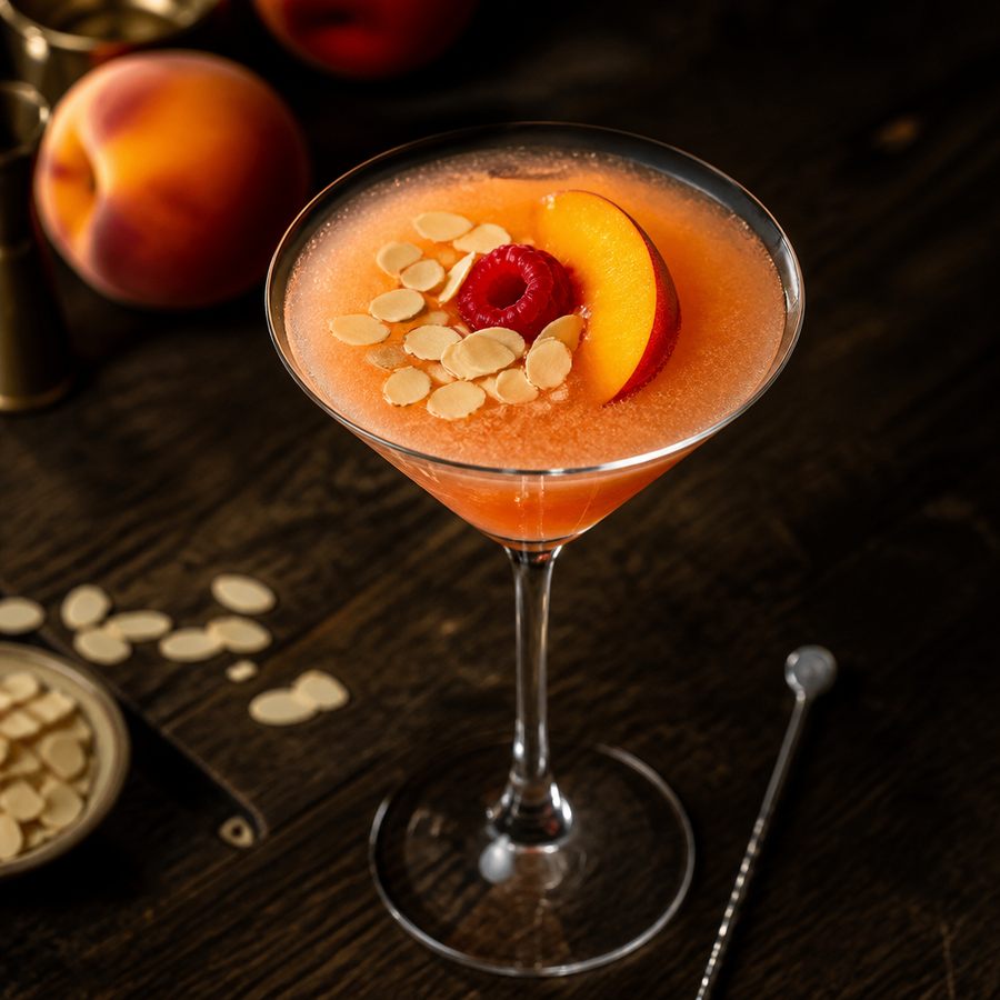 receta del cóctel Cóctel Peach Melba