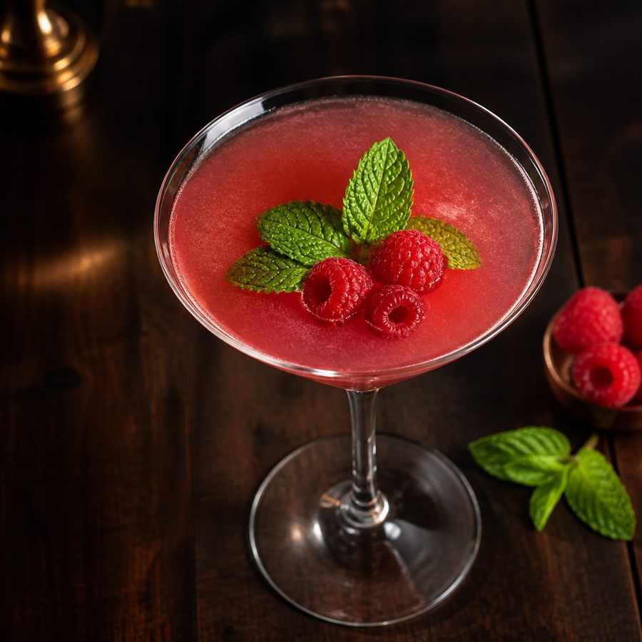 Raspberry Mint Martini recept na koktail