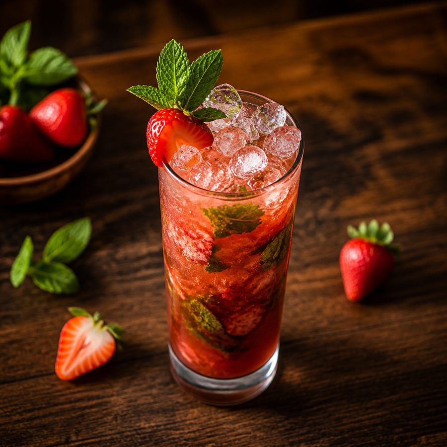 Strawberry & Balsamic Mojito สูตรค็อกเทล