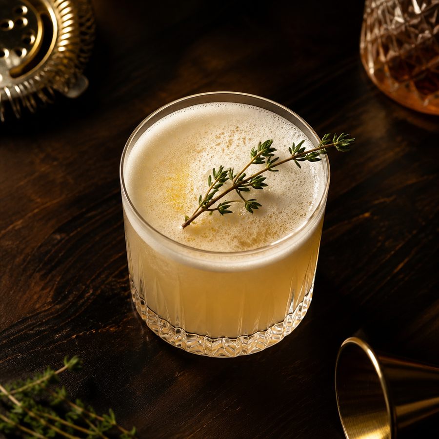 Thyme Will Tell Sour สูตรค็อกเทล