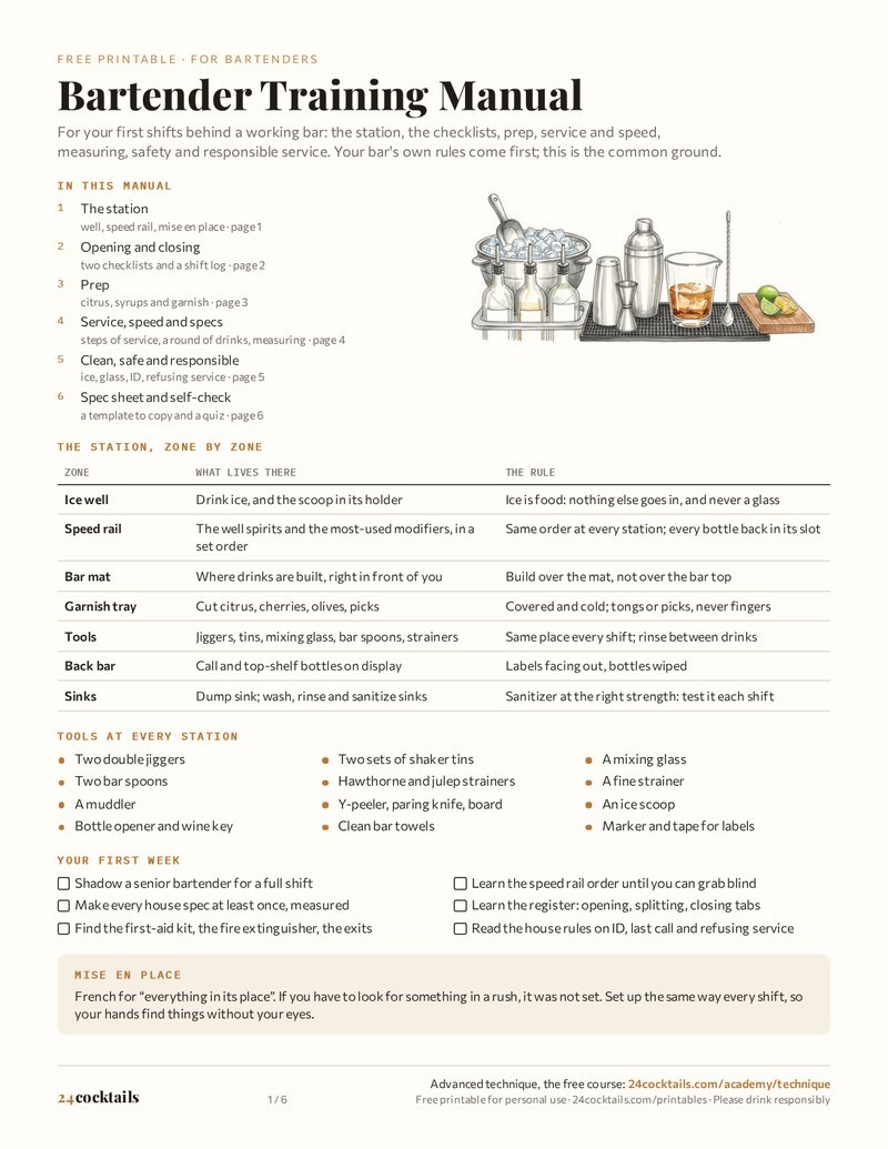 Bartender Training Manual