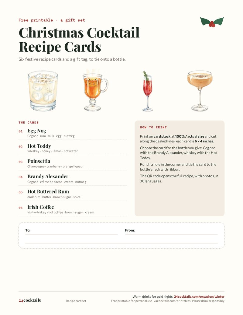 Christmas Cocktail Recipe Cards