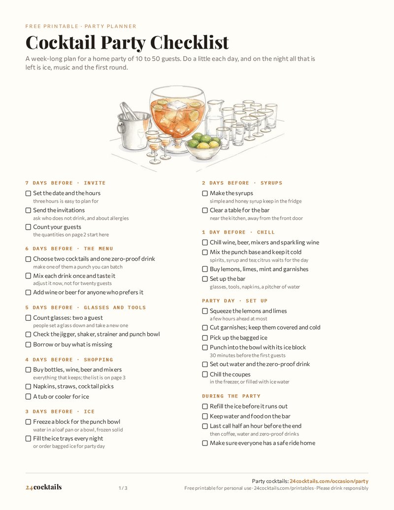 Cocktail Party Checklist