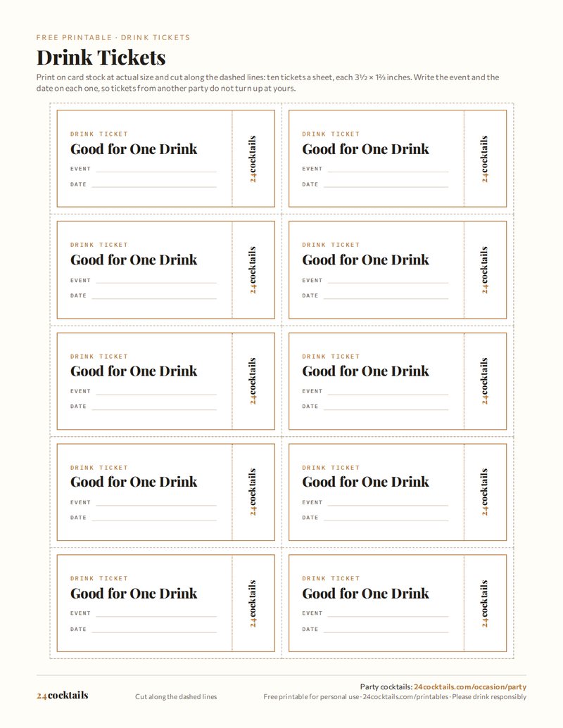 Drink Ticket Template