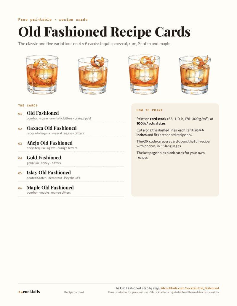 Old Fashioned Recipe Cards